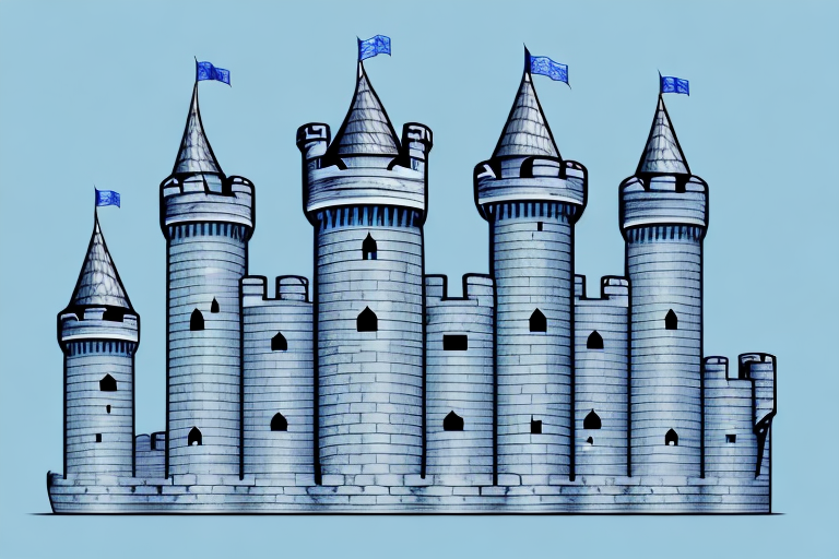 A castle with six towers