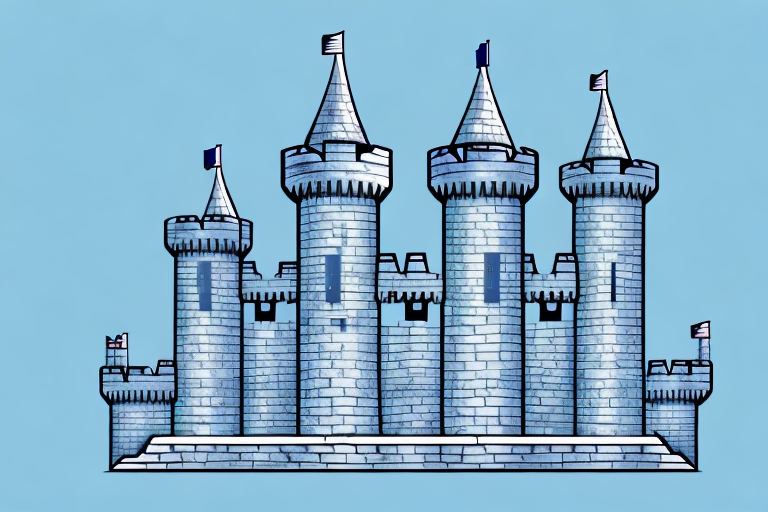 A castle with four towers