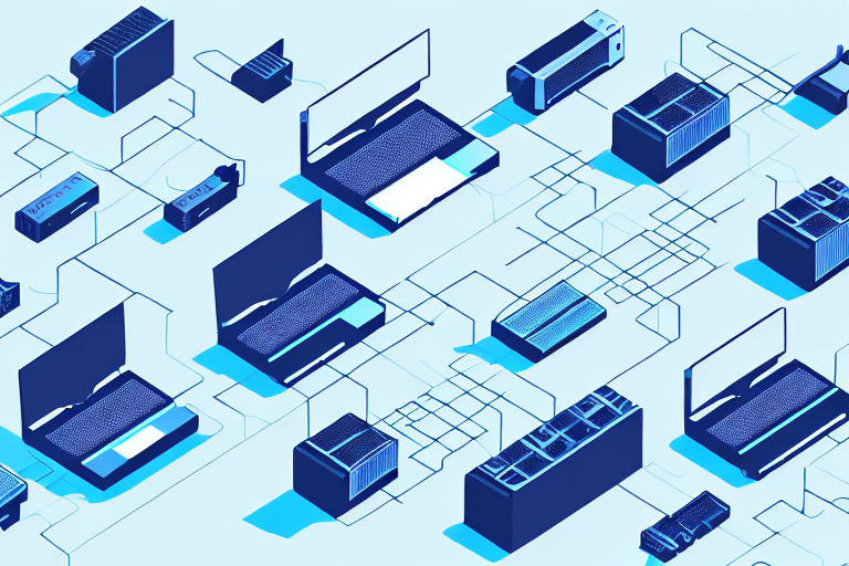 A computer network setup with routers