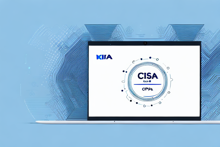 A laptop with a cisa certification exam open on the screen