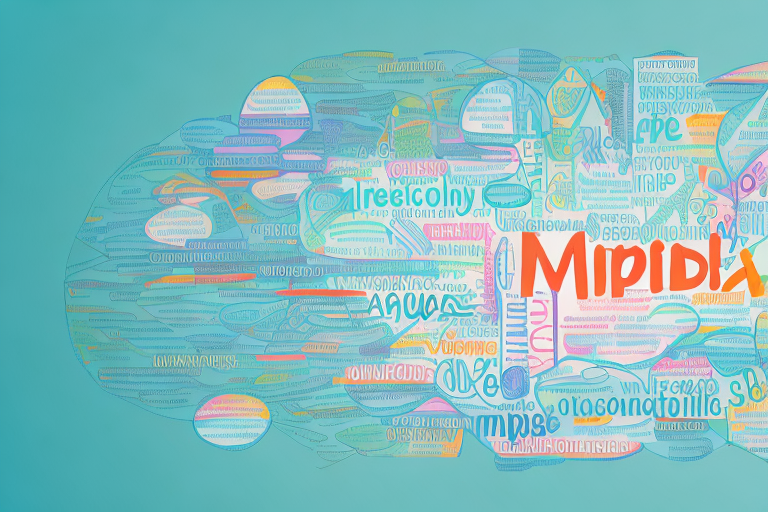 A mind map with a variety of shapes and colors