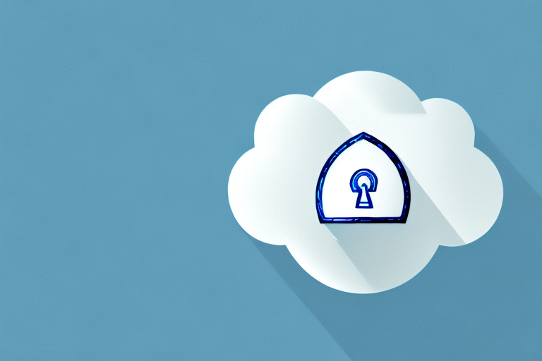 A cloud with a security shield around it