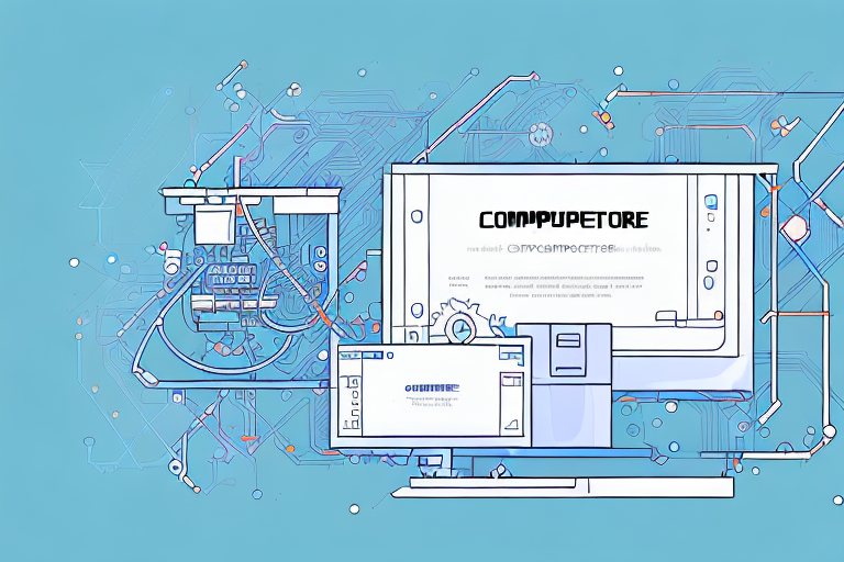 A computer system with multiple components connected to a server