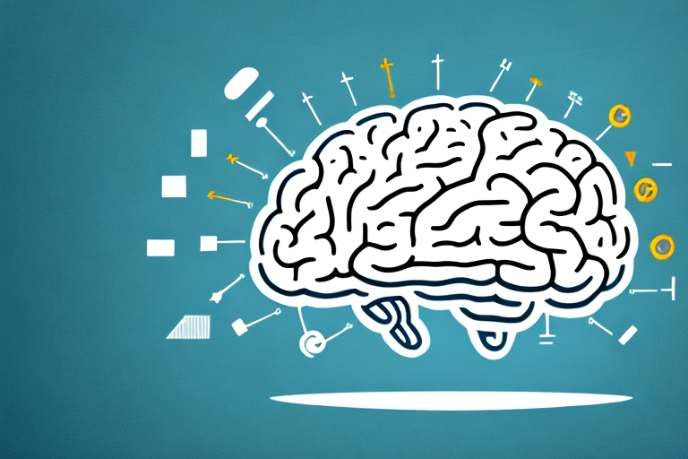 A brain with a series of formulas and equations around it