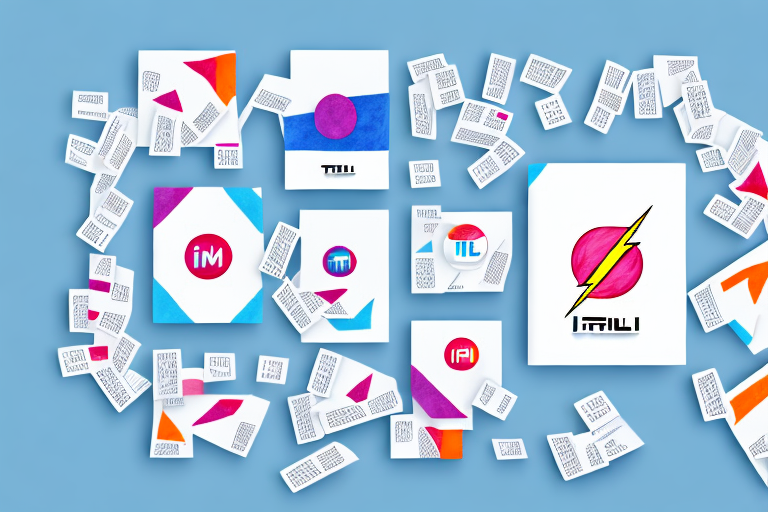 A stack of flashcards with itil symbols and icons