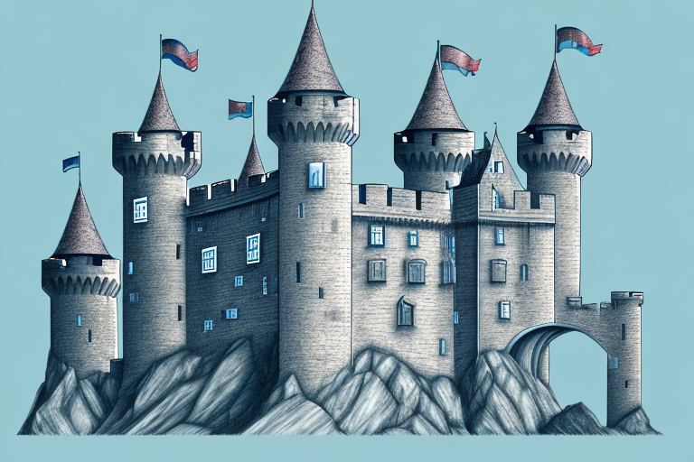 A castle with multiple layers of walls