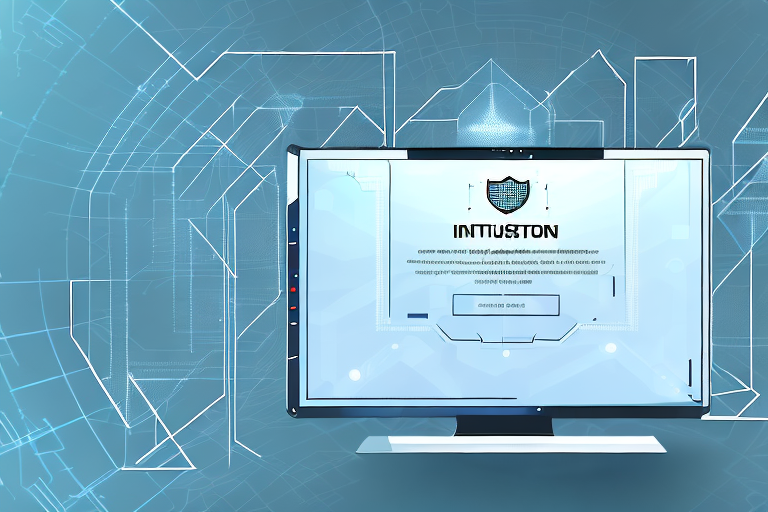 A computer system with a shield-like overlay to represent an intrusion detection system